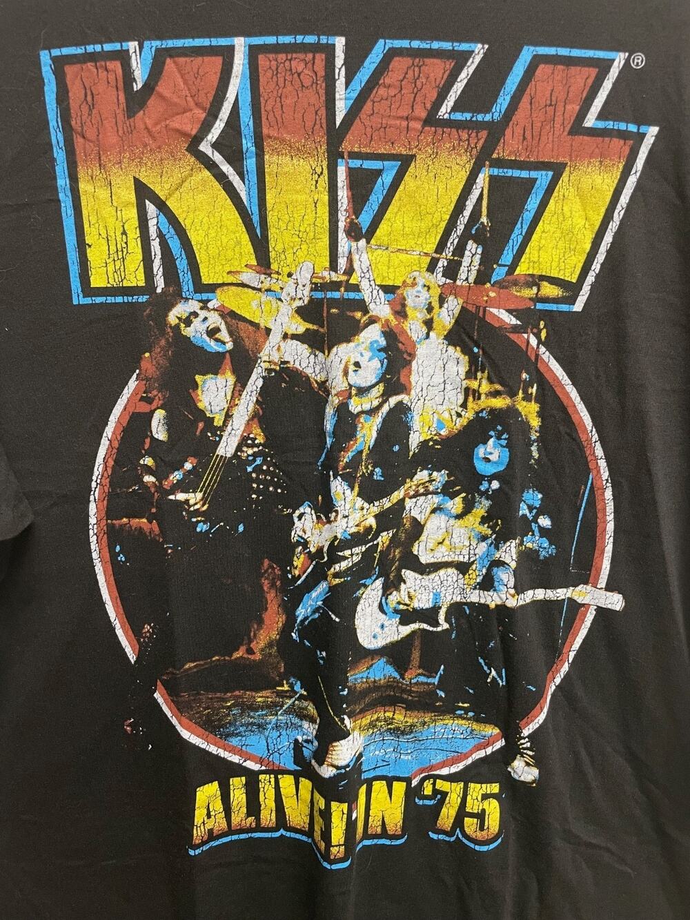 KISS T-Shirt Size 2X Alive In 75! Black New With Tags Band Metal Rock